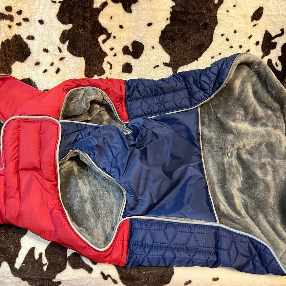 Cozy Red and Blue Quilted Dog Vest